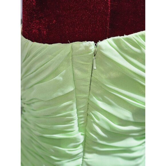 Faviana Women's Strapless Light Green Evening Gown Ruched Bodice Dress Sz 8 2221 - Picture 6 of 15